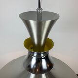 Scandinavian space age pendant lamp by Bent Nordsted for Lyskaer brushed steel 70s