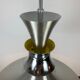 Scandinavian space age pendant lamp by Bent Nordsted for Lyskaer brushed steel 70s