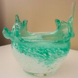Blown glass empty pocket, thick, free-form, 80s design
