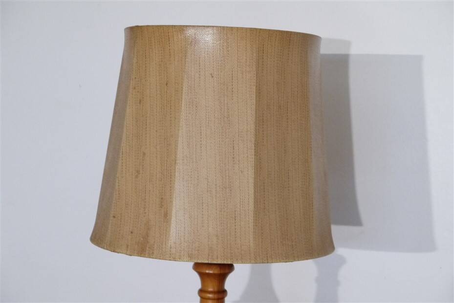 Large vintage wooden lamp 1970