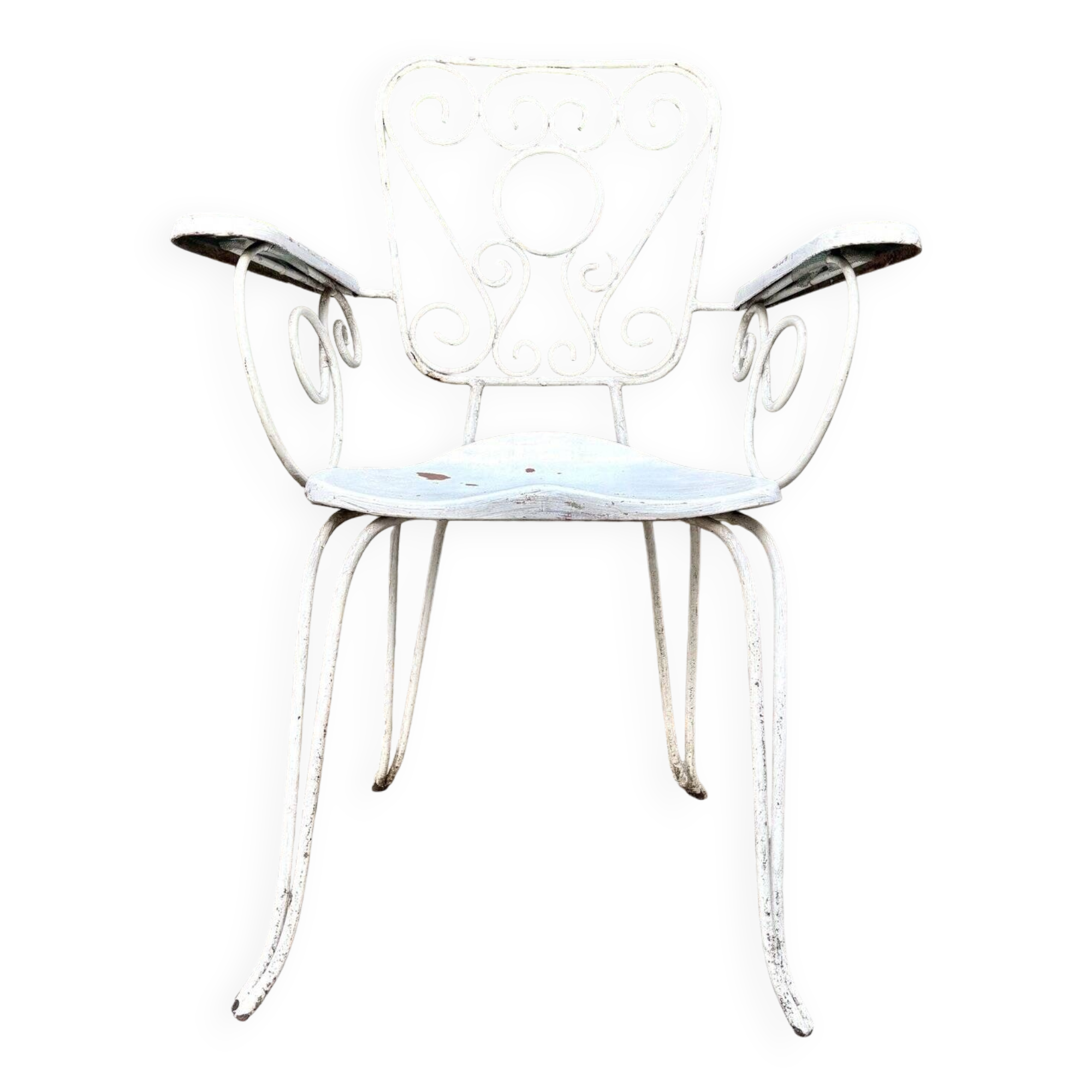 White cast iron garden chair no. 2