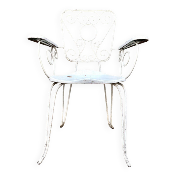 Fauteuil de jardin en fonte de fer blanche n°2