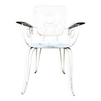 Fauteuil de jardin en fonte de fer blanche n°2
