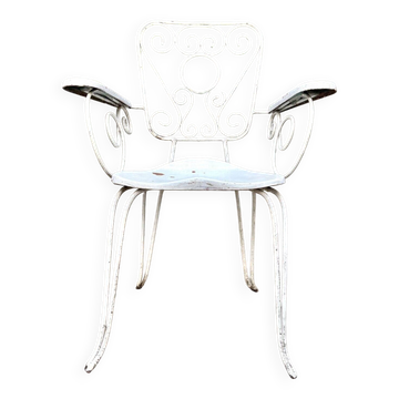 Fauteuil de jardin en fonte de fer blanche n°2