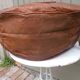 Large vintage Moroccan leather pouf n°2