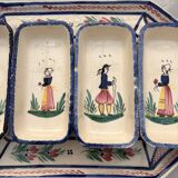 Old dish servant tray ramekin earthenware ceramic henriot quimper bl