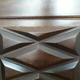 3-door walnut wardrobe with mirror