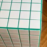 Side table cube sofa tip tile mosaic white green joint