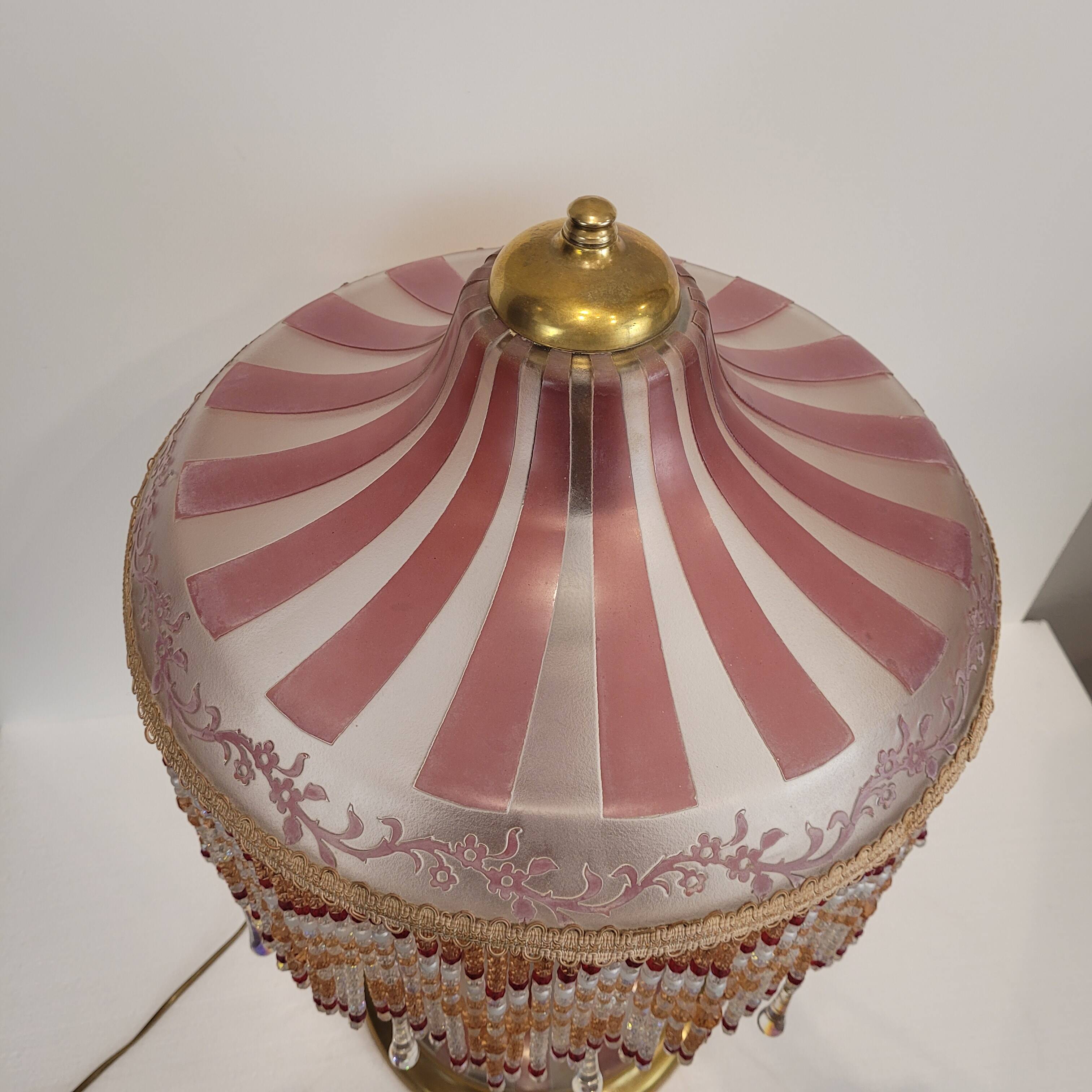 Table lamp, firmed Suberville, Art Nouveau, double glass, s. xx