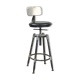 Vintage industrial metal & leather swivel bar stool