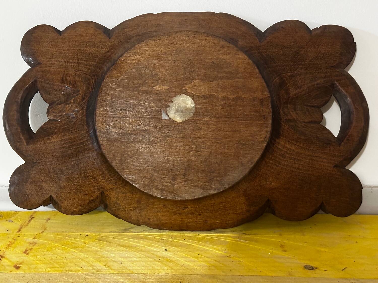 Basket or Pocket Emptying from the 1950s in Carved Wood signed A. Bouchez