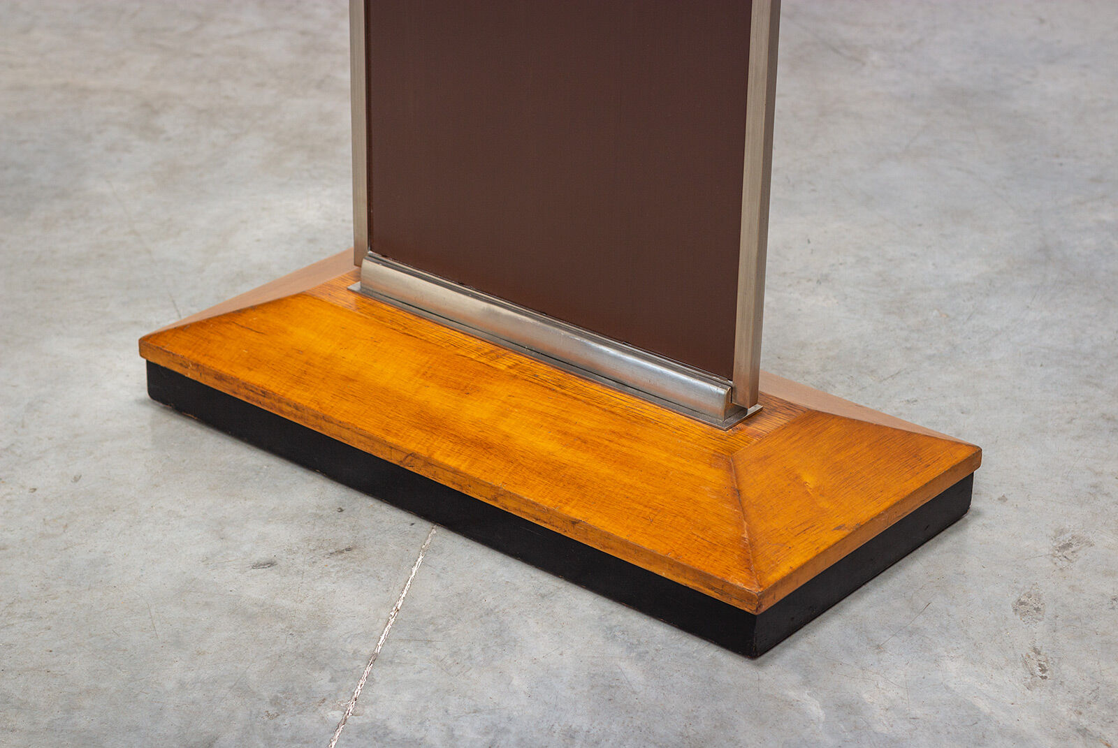 Art deco rectangular mirror in walnut wood 1930 176x80cm
