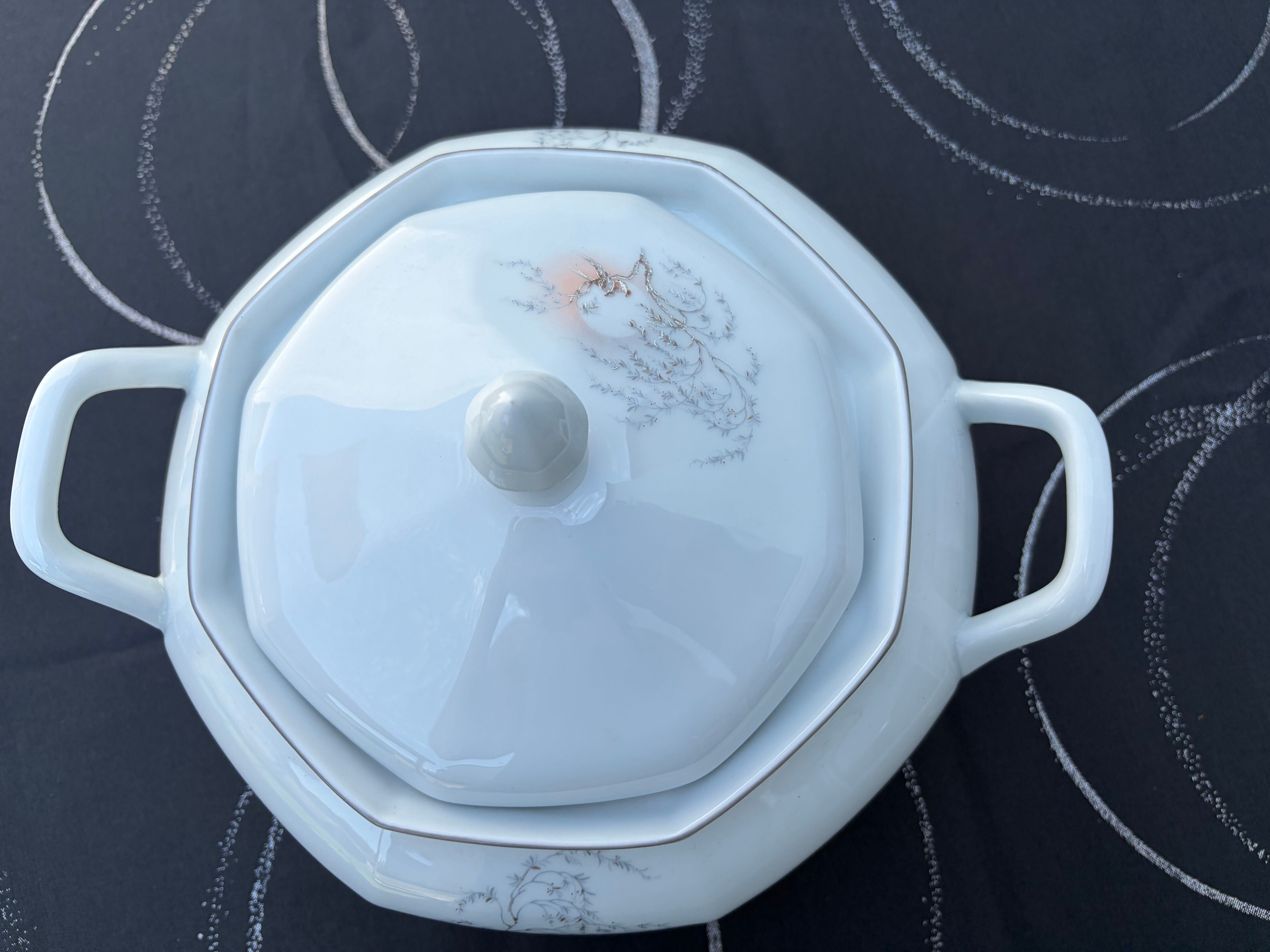 Soup tureen in Sologne porcelain