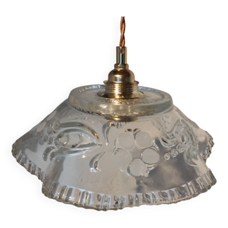 Vintage chiseled glass pendant light