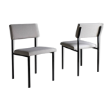 White boucle black metal chairs | Kembo | Netherlands | 1960s