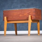 Danish Teak and Beech Planter with Zinc Liner, 1950s