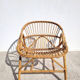 1960s rattan basket chair