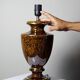 Vintage Italian lamp in pyrite ceramic, 1970s-1980s Hollywood Regency.
