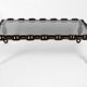 1970s XL Coffee Table Made of Nautical Iron Chain and a Thick Smoked Glass