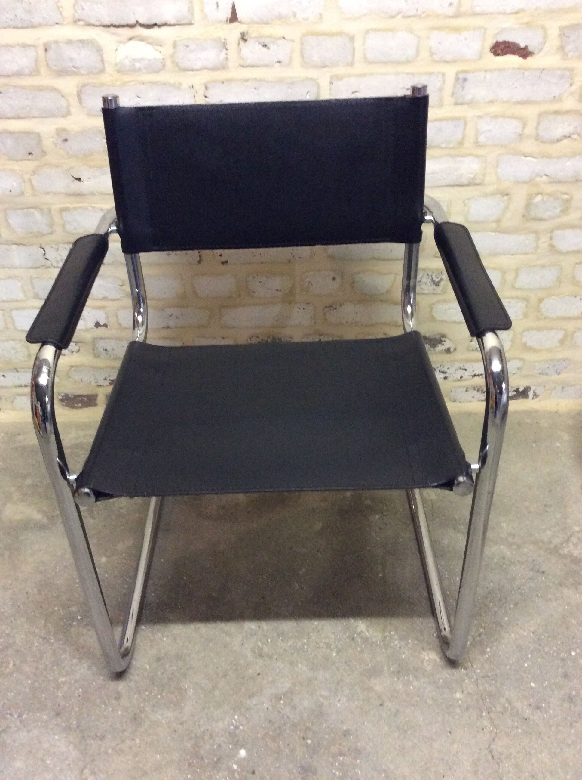 Chair leatherette and brass