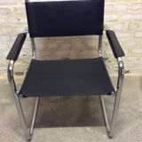 Chair leatherette and brass