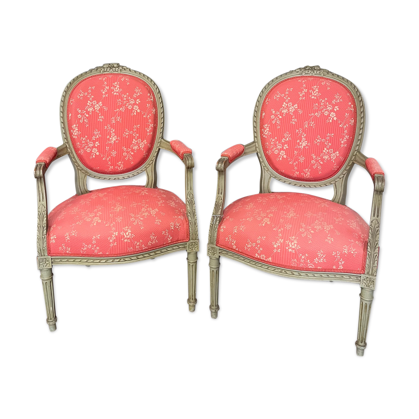 Pair of Louis XVI medallion armchairs