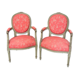 Pair of Louis XVI medallion armchairs