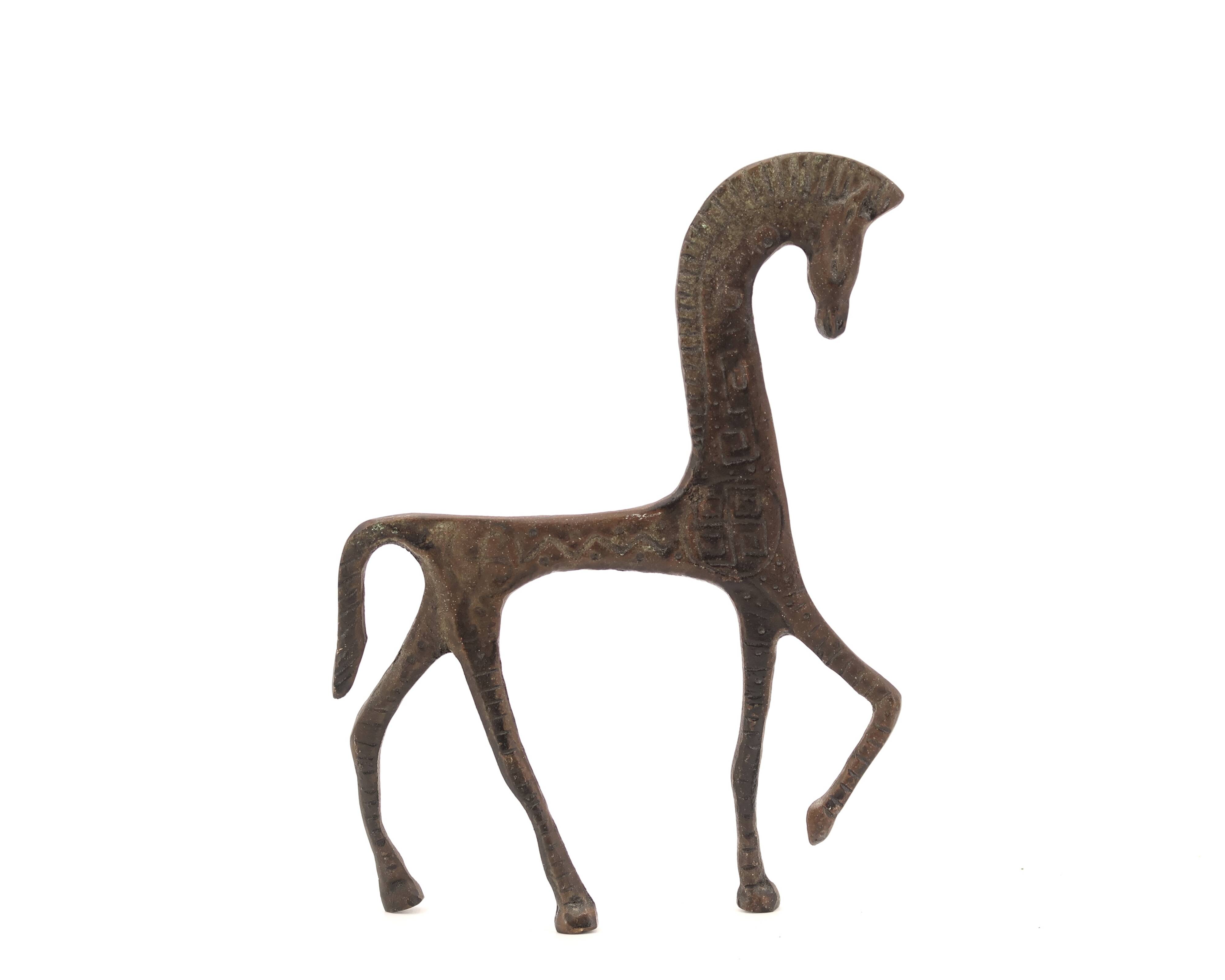 Etruscan Greek horse paperweight in bronze, 1950s