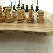 Jeux d'échec en bois d'olivier massif rustique échiquier artisanale