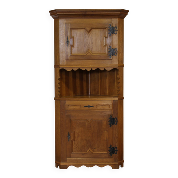 Vintage 1960s Corner Cabinet in Solid Oak style of Kjærnulf, Danish Modern