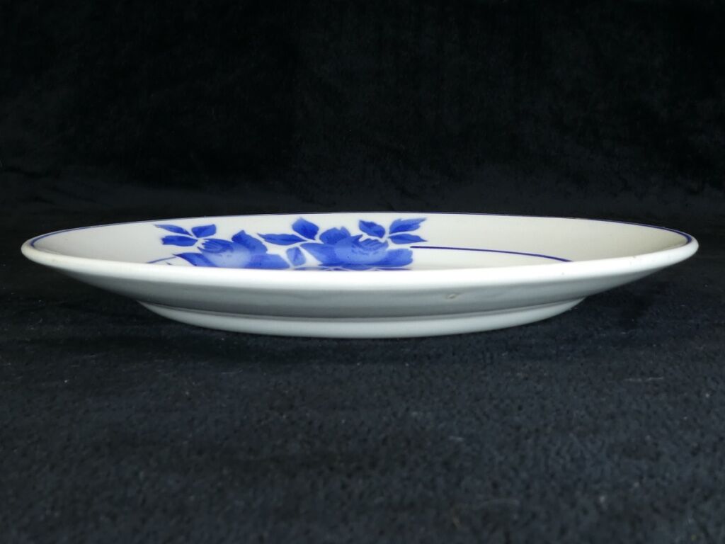 4 blue plates limoges model taurion