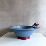 Alessi Euclid salad bowl with cutlery by Michael Graves, 90's