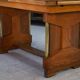 Large solid oak art deco table by Henri Bonjour 1930s