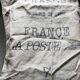 Burlap postal bag '' la poste ''