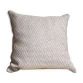 Double face rafia/linen square cushion