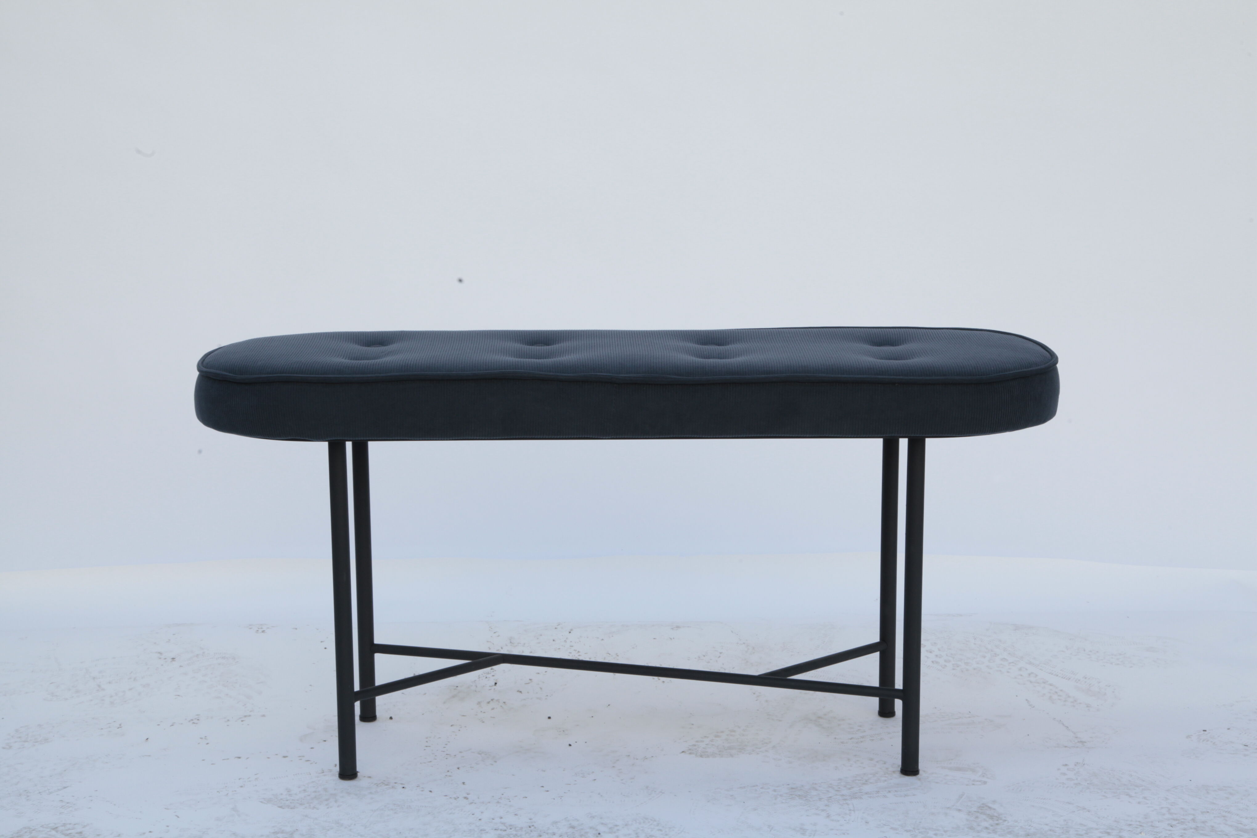 Corduroy upholstery bench