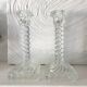 Pair of crystal column candlesticks from the 50s and 60s