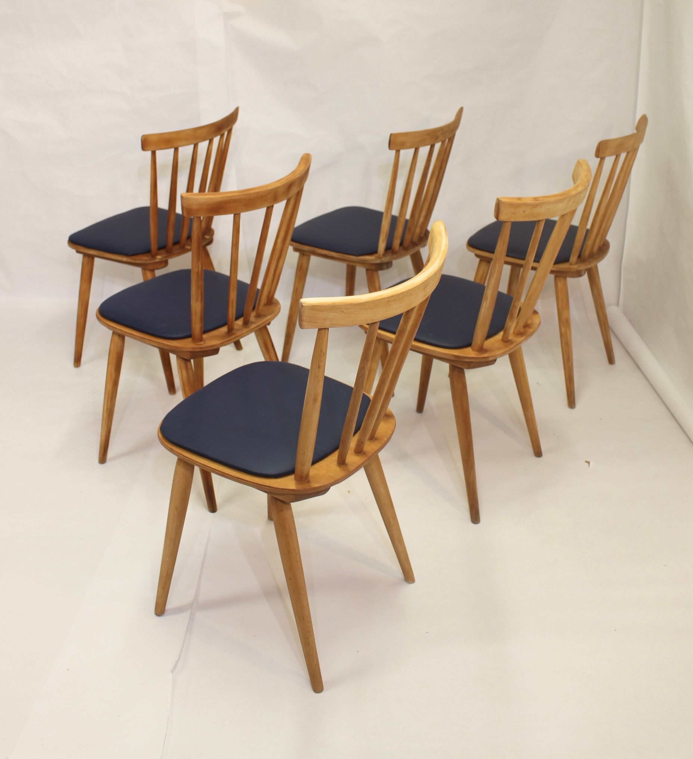 Lot de 6 chaises scandinave 1960