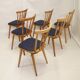Lot de 6 chaises scandinave 1960