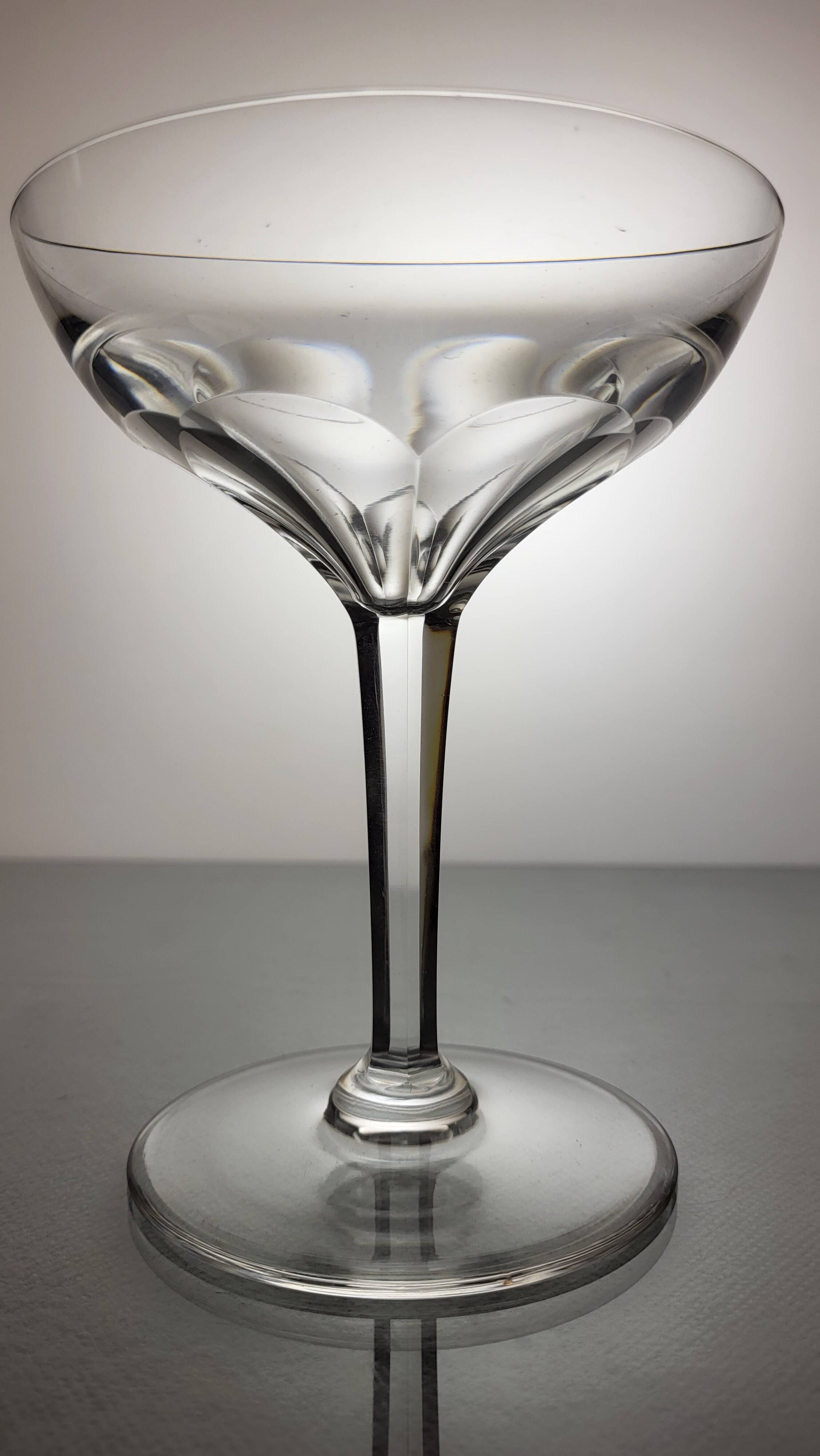 6 Val Saint Lambert crystal champagne glasses, Nestor model