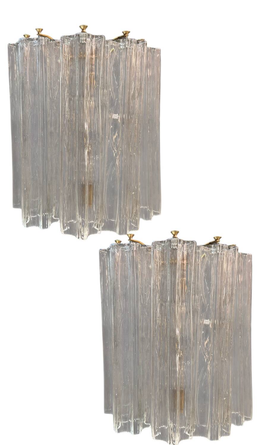 Murano Glass Tronchi Sconces Set of 8 1970’s