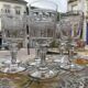 Set of 7 port or dessert wine glasses in ancient baccarat greek frieze
