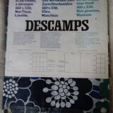 Nappe et serviettes  à fleurs bleues et vertes années 70 vintage marque descamps