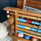 Old wooden croquet game