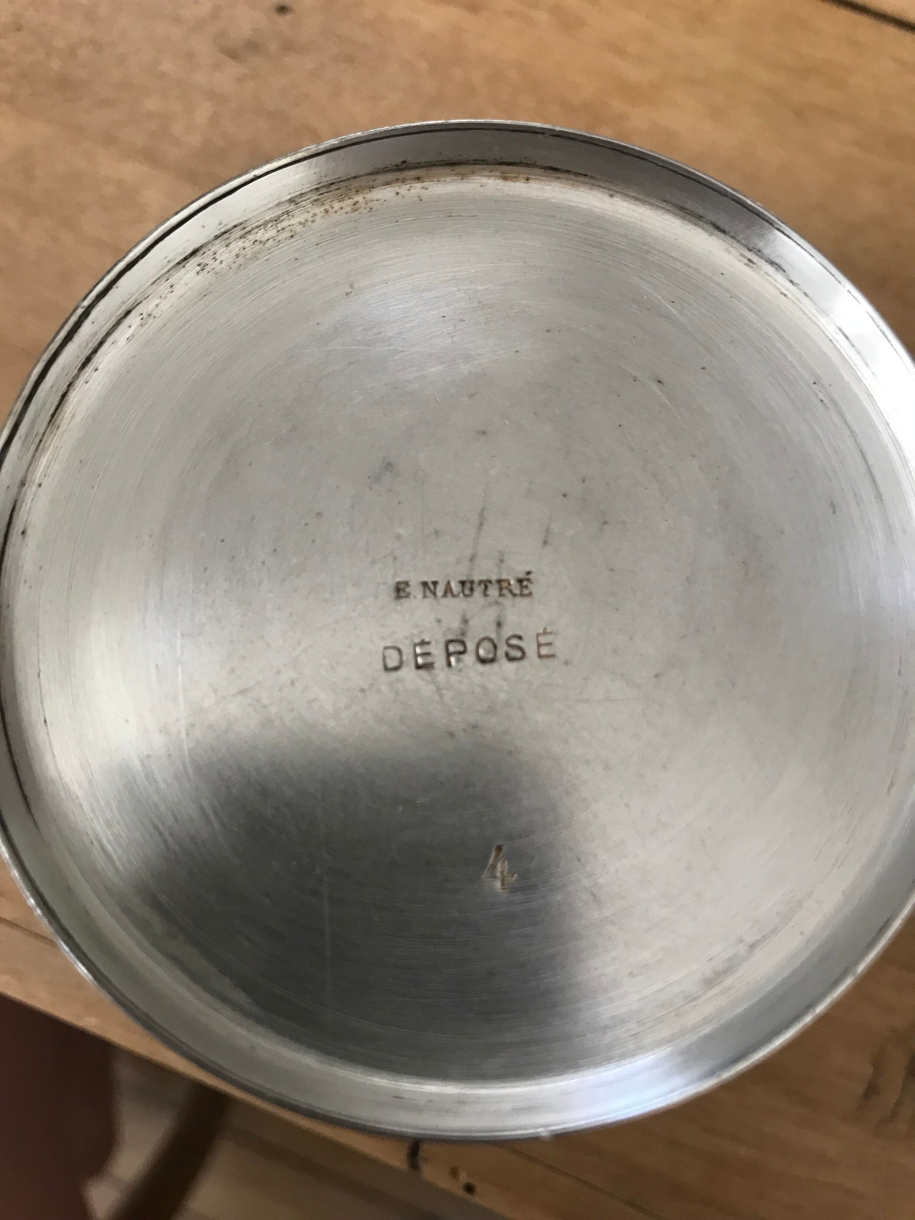 Theapot in silver metal E. nother