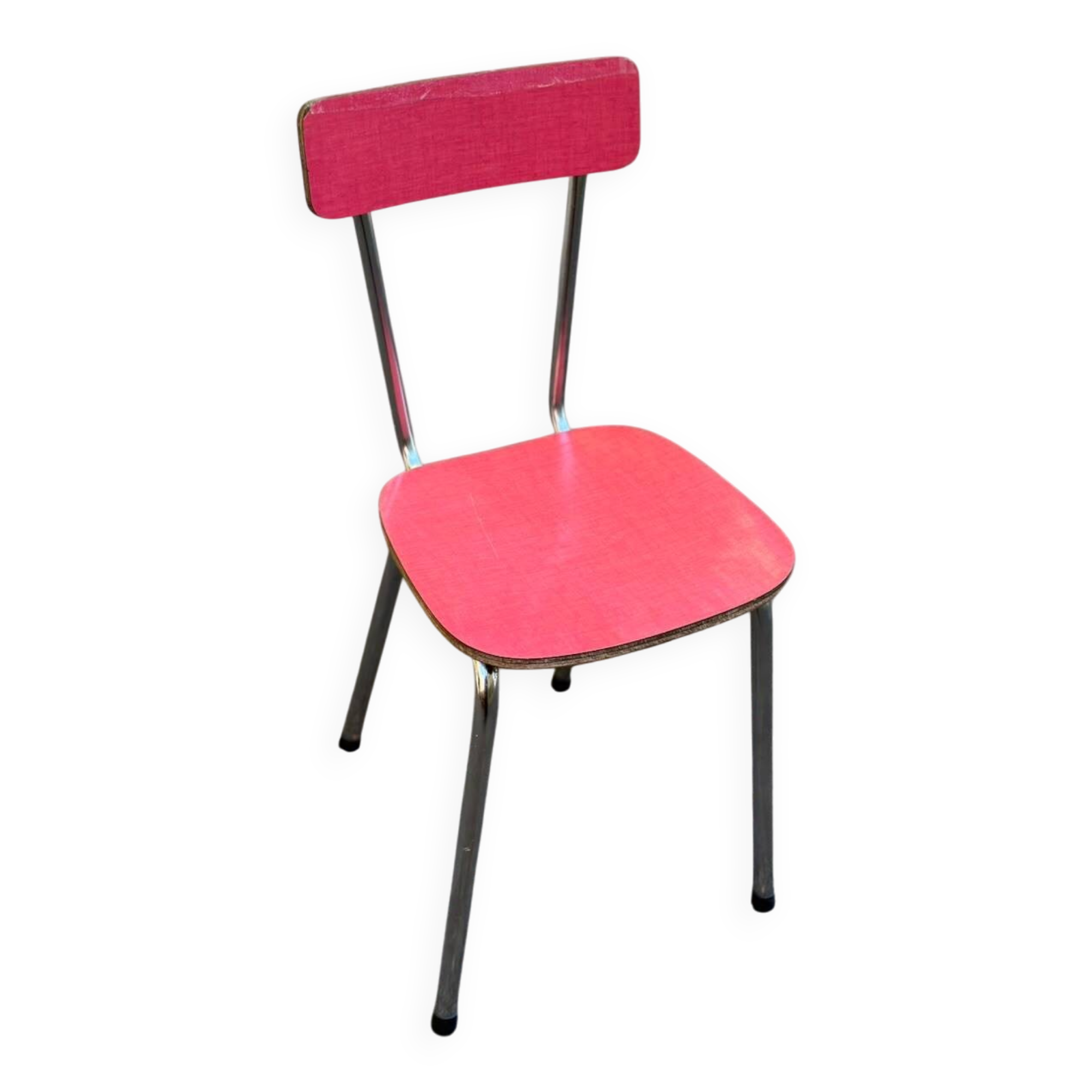Vintage red Formica & chrome chair — 50s/60s Pop Chic style