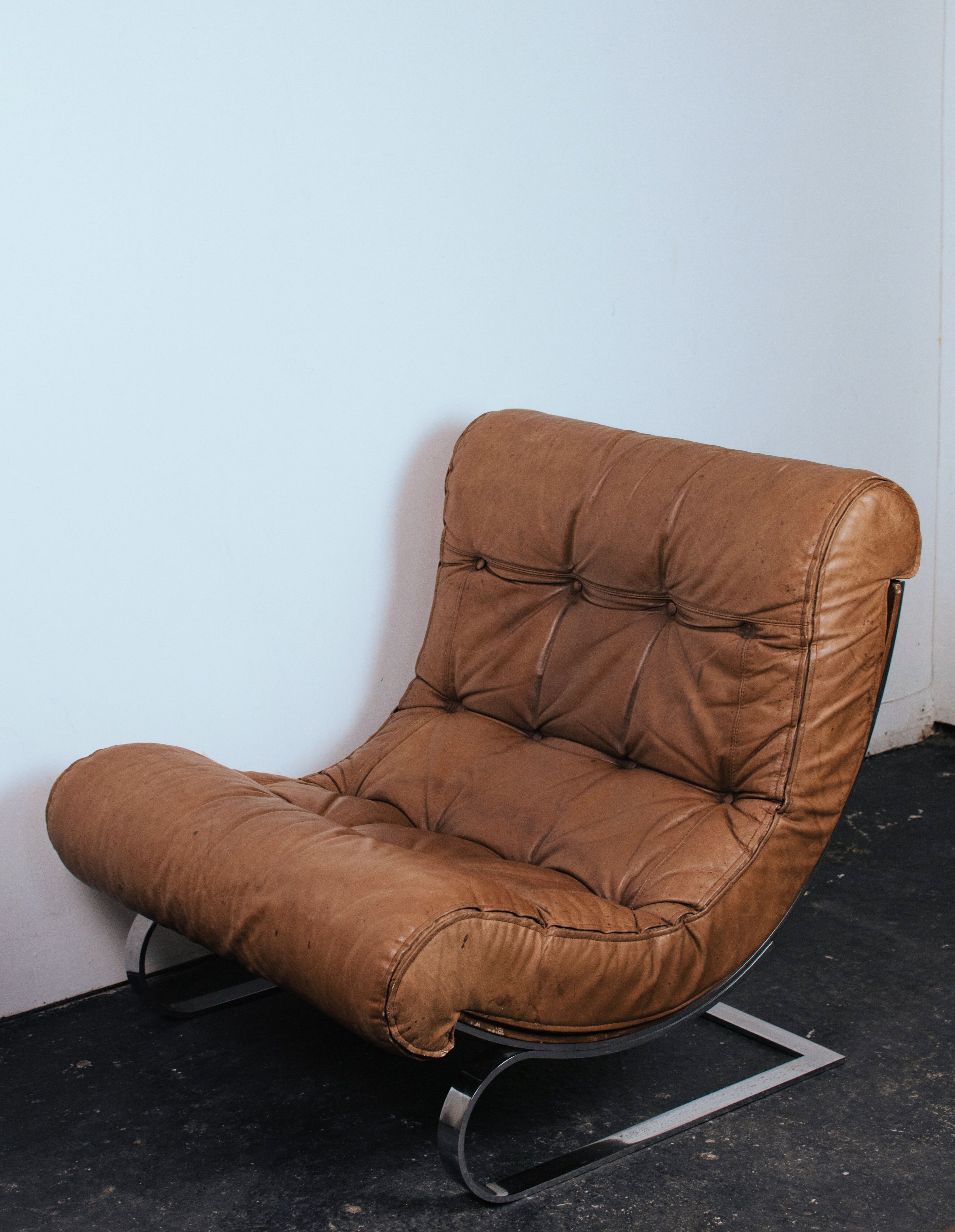 Leather armchair by Renato Balestra for Cinova, 1970