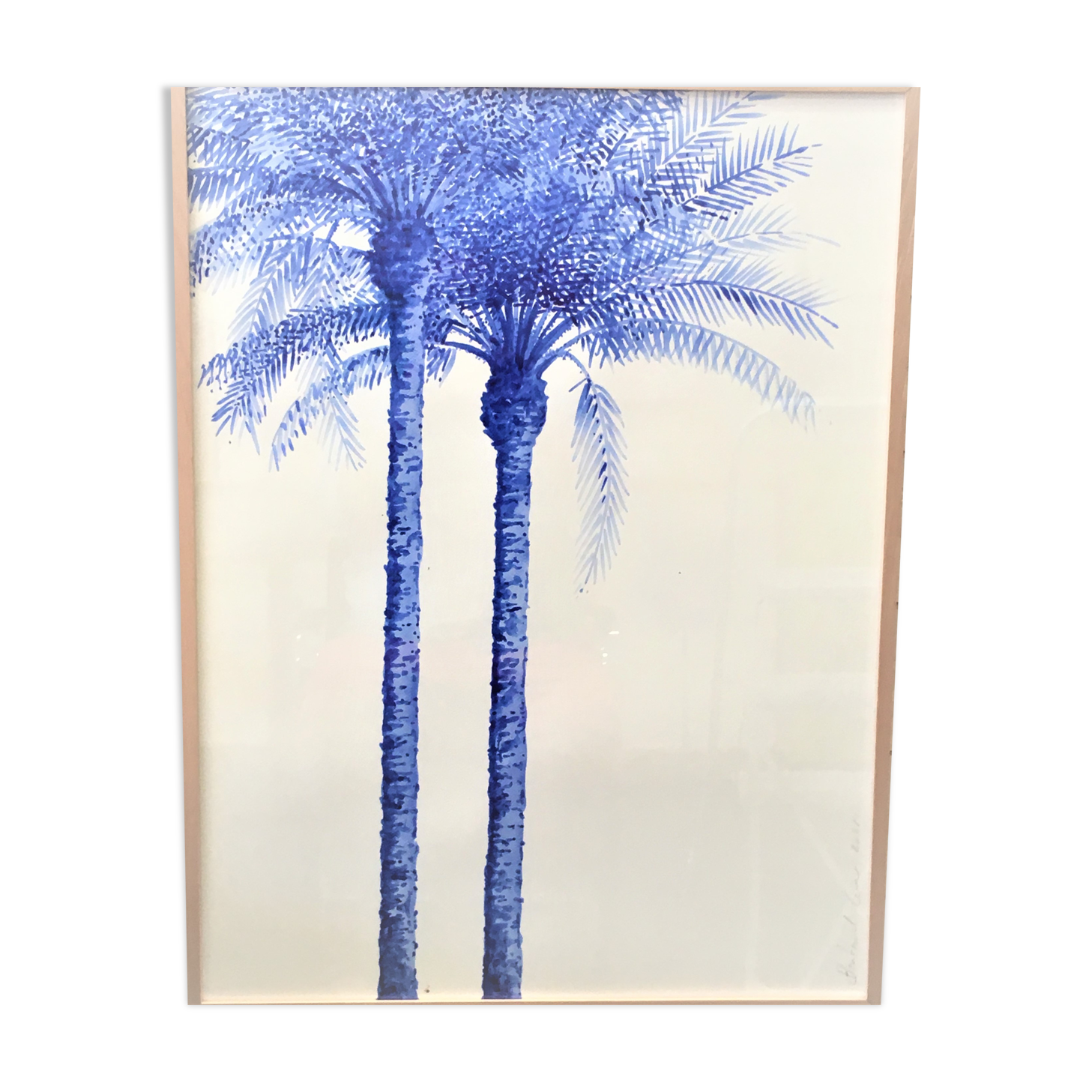 Dessin Palmiers Bleu