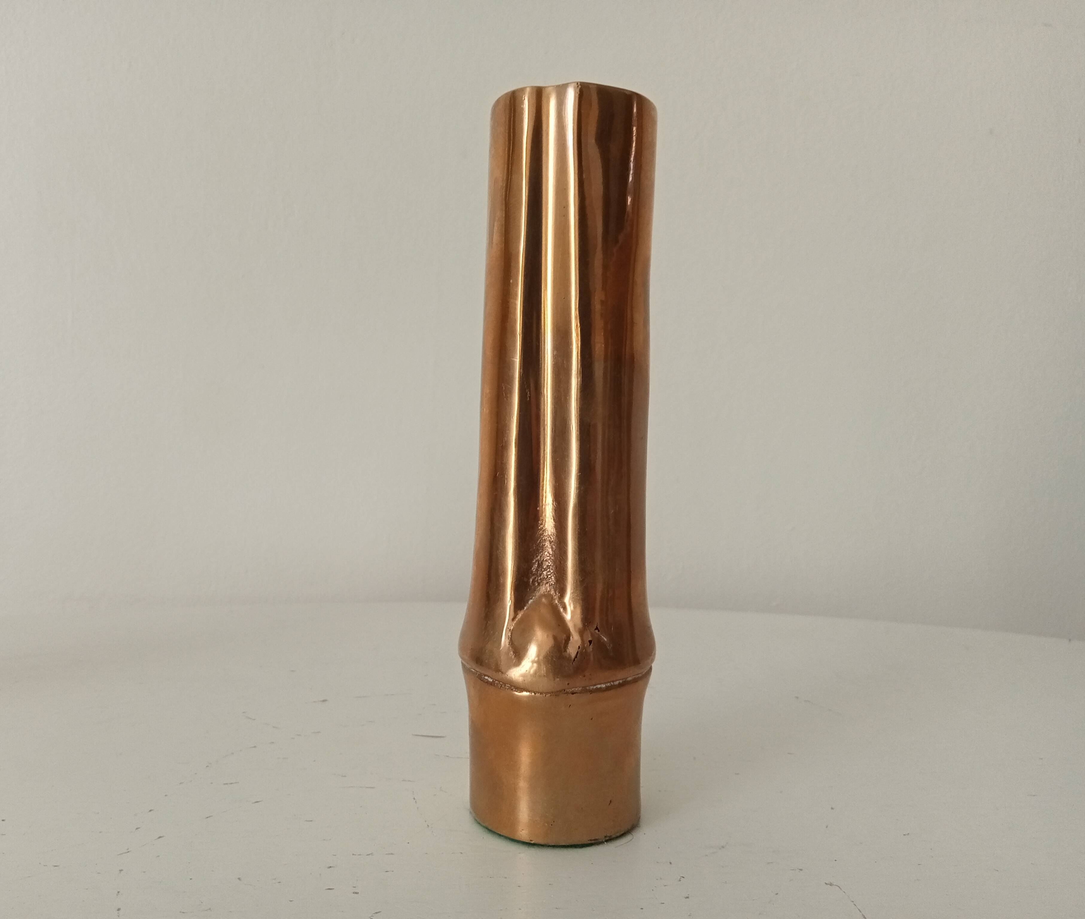 Vase Soliflore bambou ancien en bronze