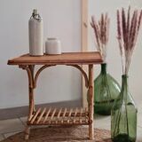 Rattan table 70s